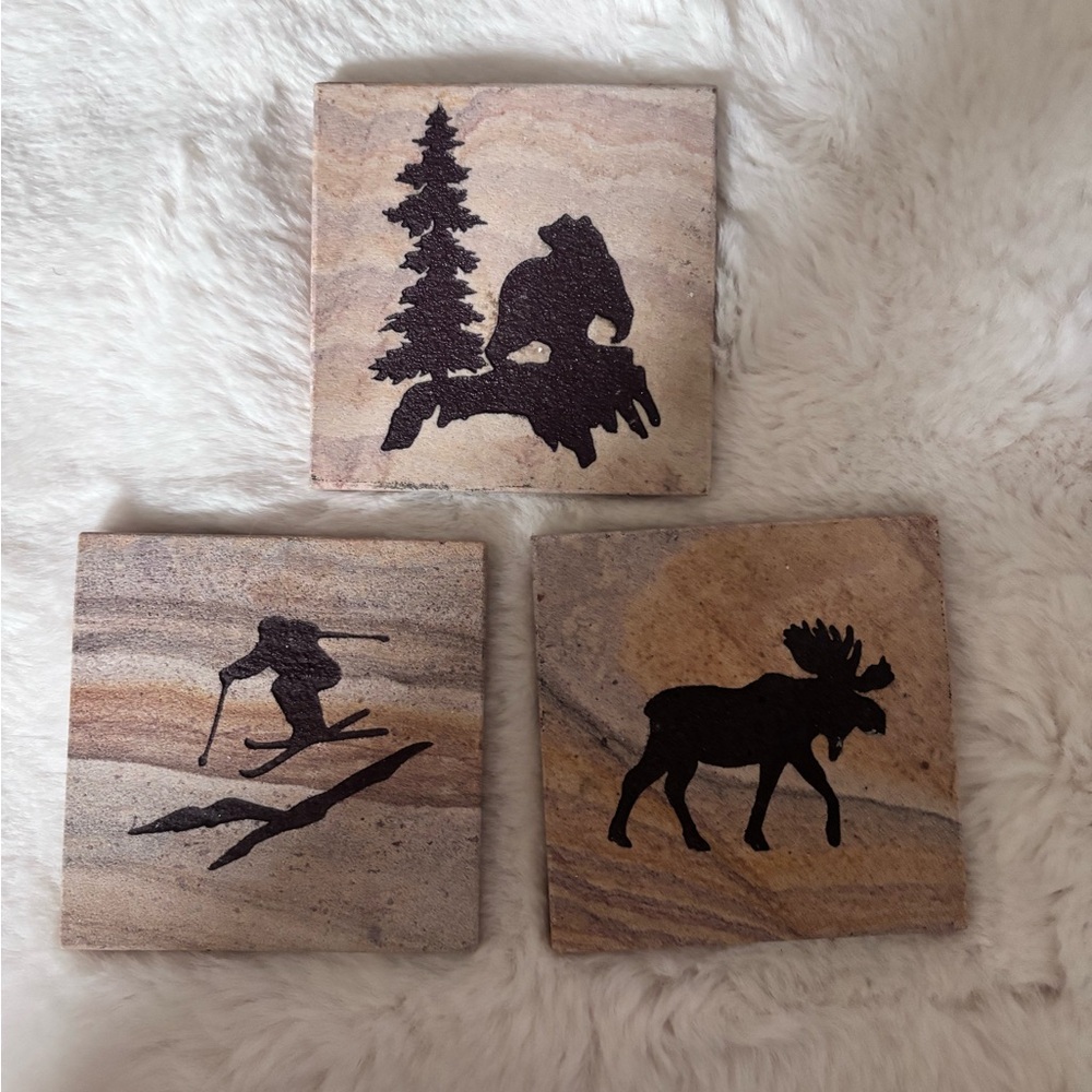 Cup coasters. Wildlife theme. Qty 3.